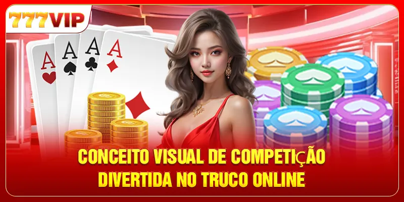 Conceito visual de competição divertida no Truco online